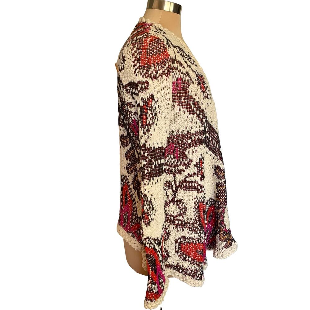 ANTHRO Moth Pleiades Open Front Cardigan Sweater Sz M Boho Hippie Western Chic - Picture 9 of 11